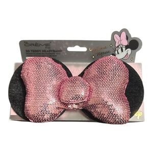 The Crème Shop- Minnie Mouse 3D Teddy Headband, Pink Sequins, OS, NWT